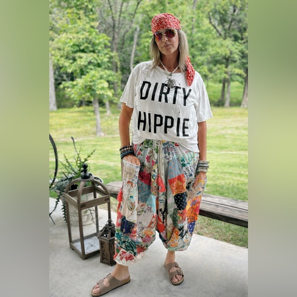 Jaded Gypsy Patchwork Dreams JG-122 Kantha Harem Pants ~ Free Size ~ NWT